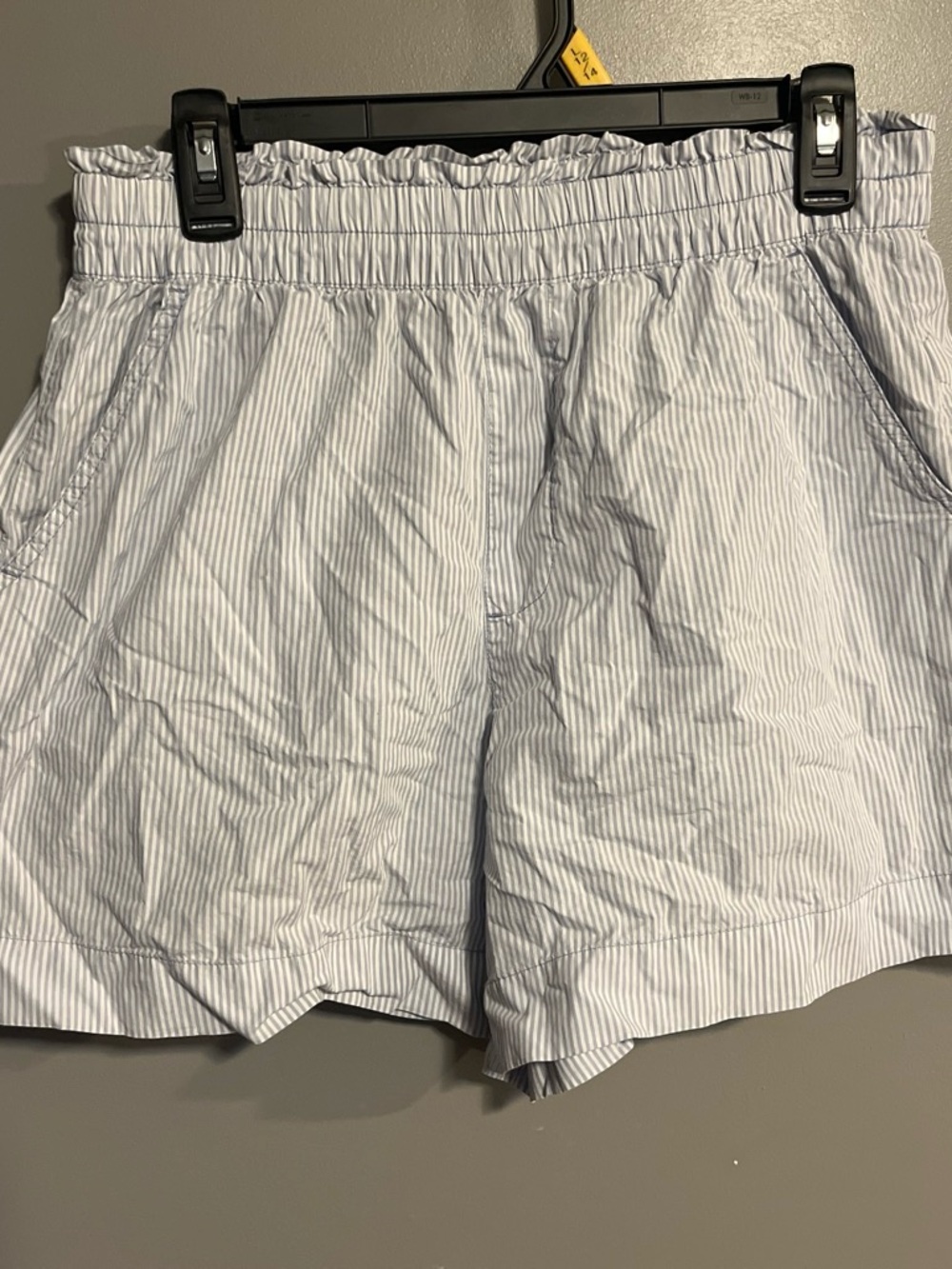aerie Light Blue & White Pinstripe Shorts